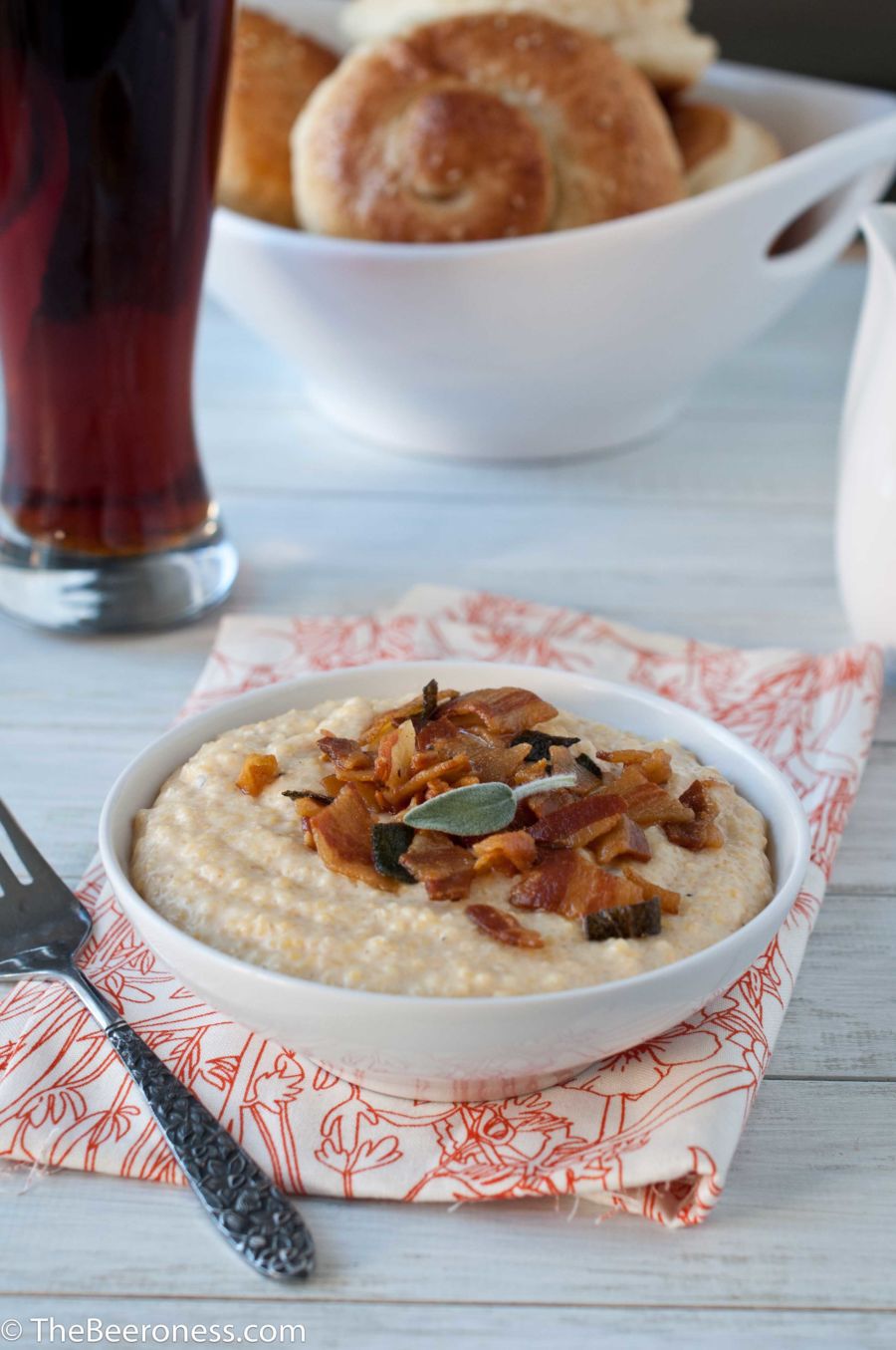 Brown Ale And Cheddar Grits