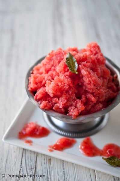 Strawberry Granita with Candied Mint 2