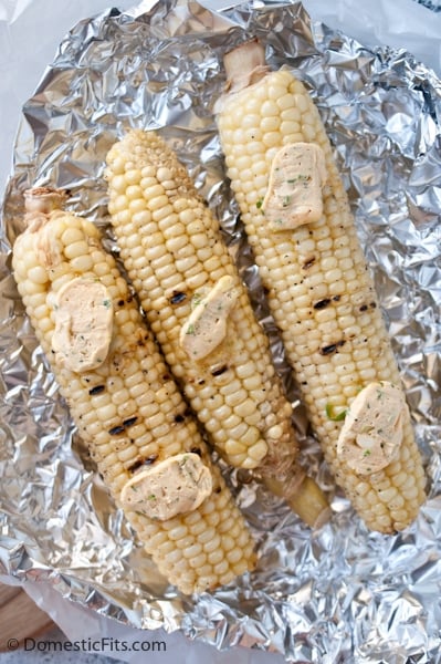 Grilled Corn with Sriracha Scallion Butter