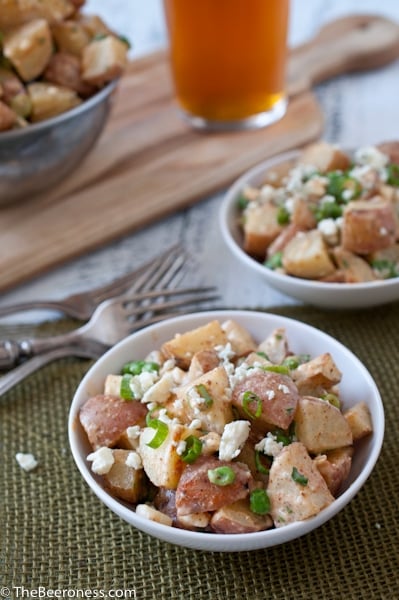 Warm Duck Fat Roasted Potato Salad with IPA Mustard Vinaigrette (with vegetarian option) 