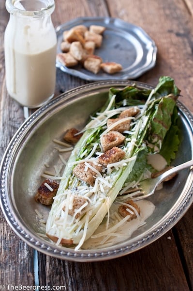 Grilled Romaine Salad with IPA Caesar Dressing 