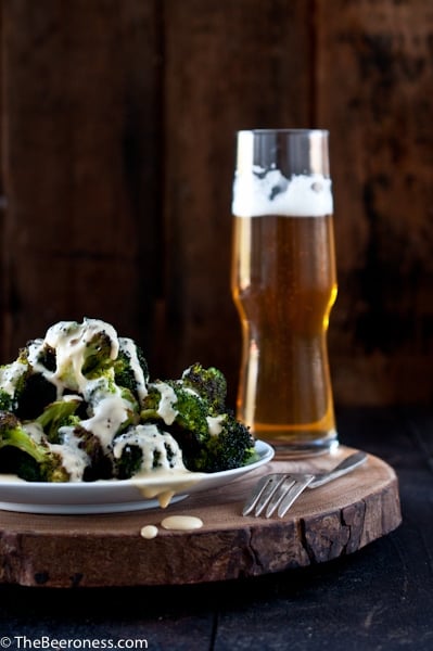 Roasted Broccoli with Beer Cheese Sauce 2