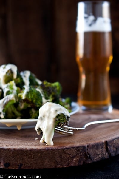 Roasted Broccoli with Beer Cheese Sauce 3