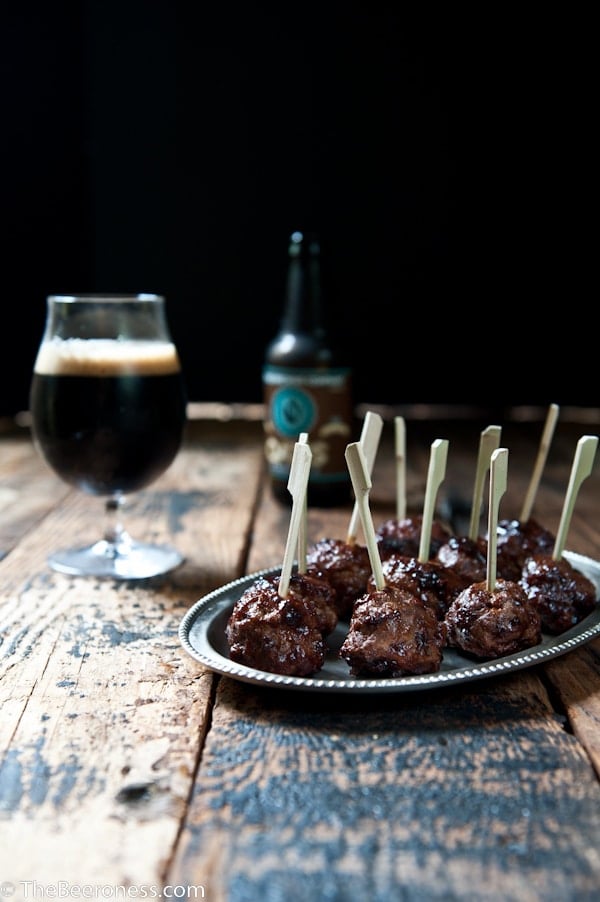 Stout Meatballs with Beer Barbeque Sauce Glaze 2