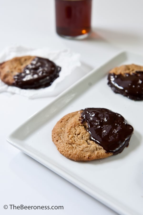 Chocolate Dipped Peanut Butter Stout Chocolate Chip Cookies3