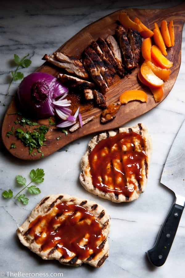 Grilled BBQ Beer Chicken and Apricot Flatbreads 4