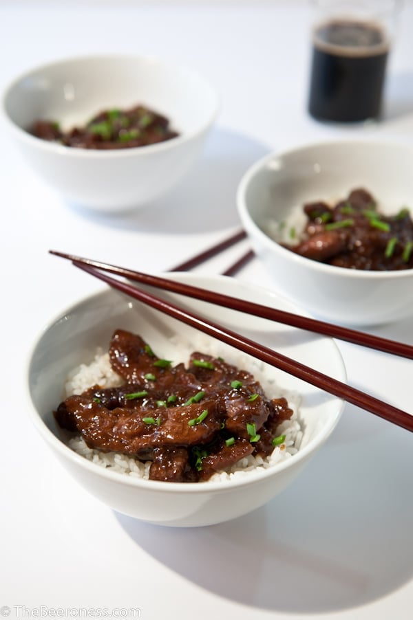 Stout Mongolian Beef, twenty minutes and so good.   