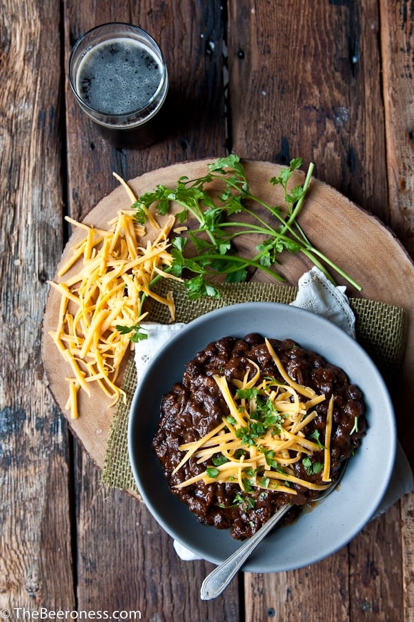 Short Rib Black Bean Beer Chili, SO GOOD. It's eat-it-out-of-the-pot-before-anyone-else-can-have-any good. 