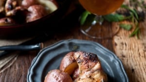 Rosemary Beer Chicken and Skillet Potatoes