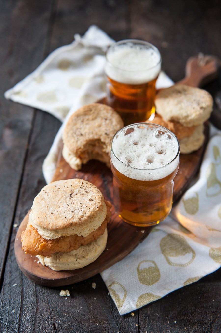 Hot Beer Fried Chicken and Pepper Biscuits -3