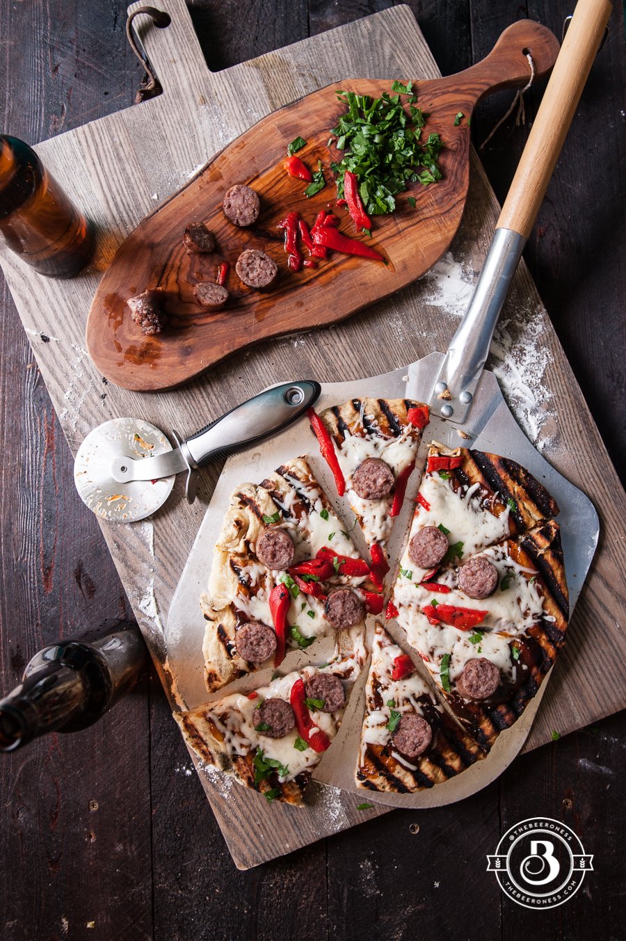 BBQ Beer Brat Tailgate Pizza & How To Prep A Grilled Pizza For Tailgating -6