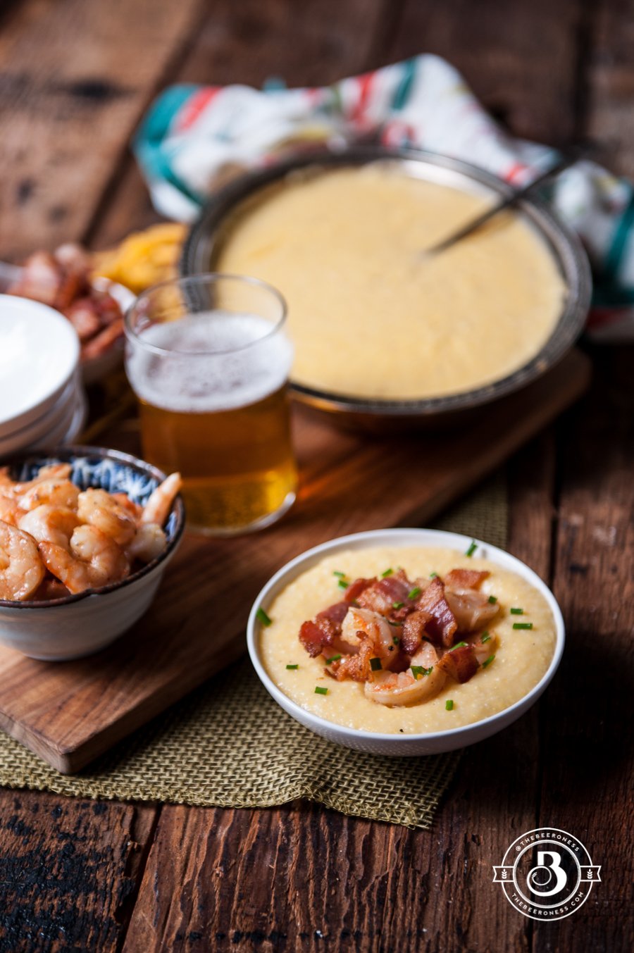 Bacon Beer Shrimp with Beer Cheese Grits4