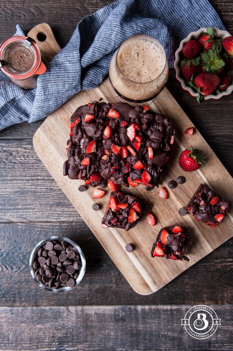 Chocolate Covered Strawberry Stout Brownies2