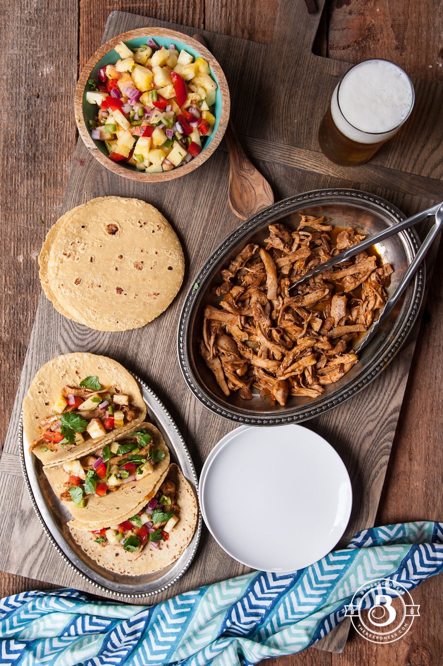 Chili Beer Chicken Tacos with Pineapple Salsa1