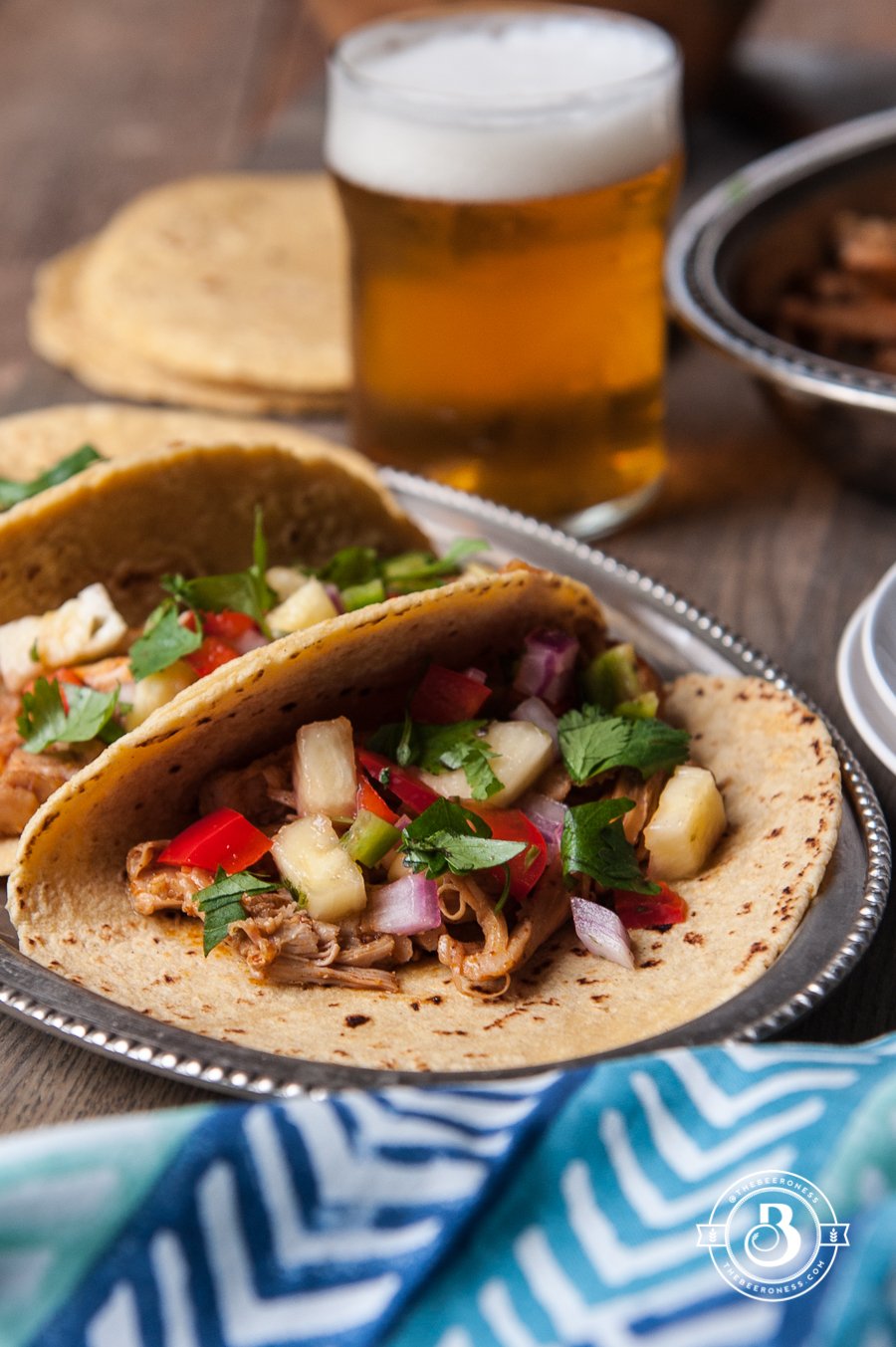 Chili Beer Chicken Tacos with Pineapple Salsa2