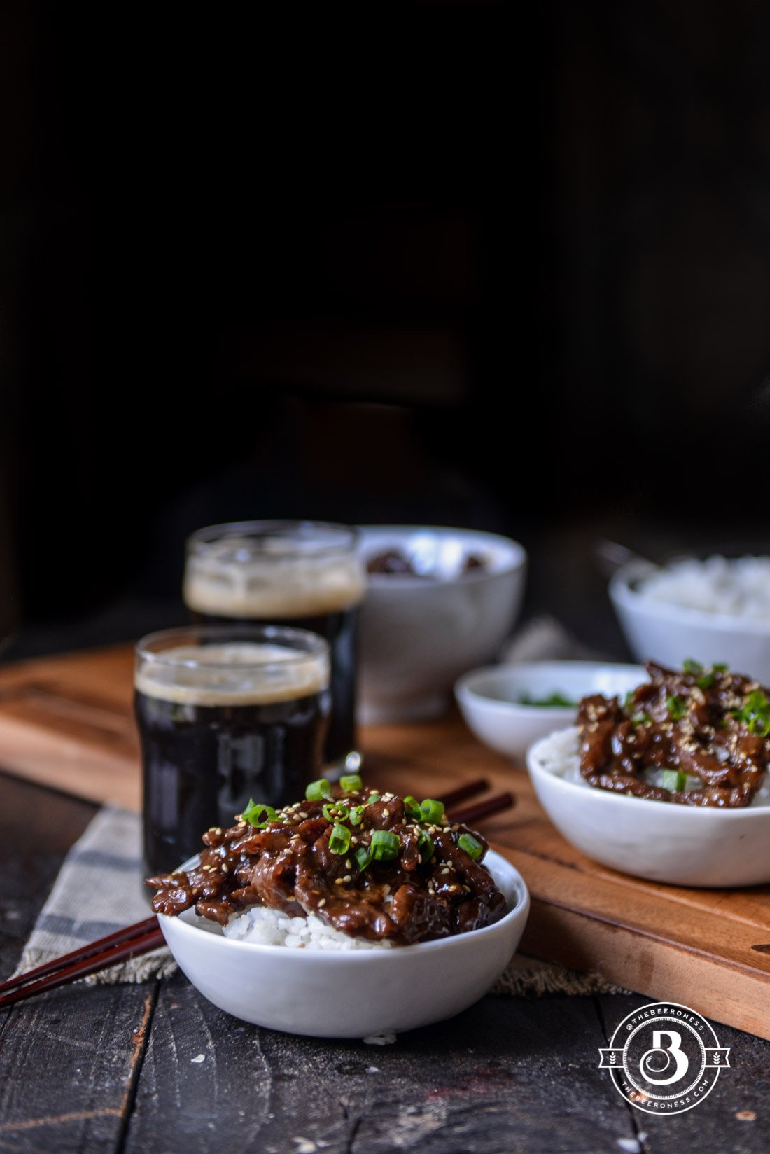 Sweet and Sticky Garlic Stout Beef, 20 minutes and it's so good!