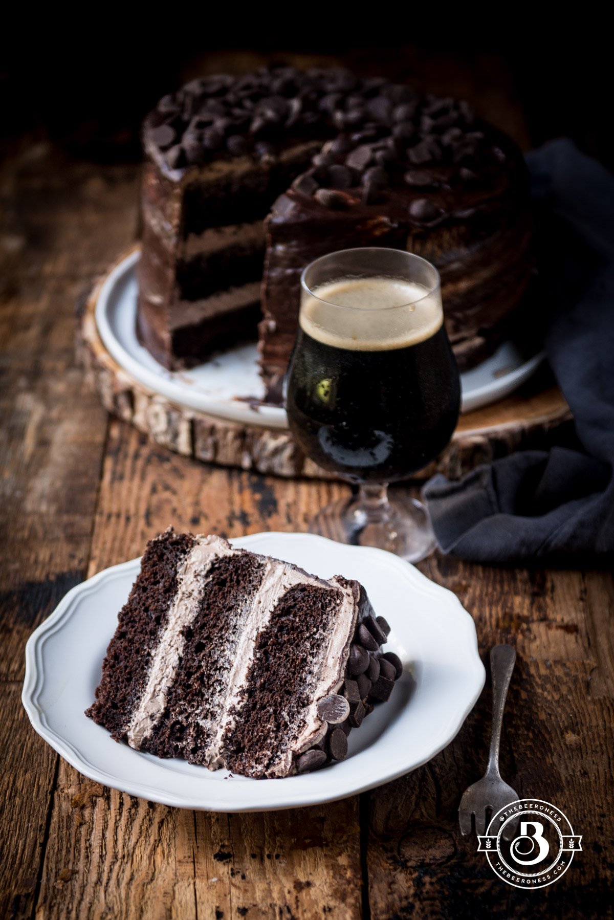 Drunk Diablo: Chocolate Stout Devils Food Cake with Mexican Hot Chocolate Frosting