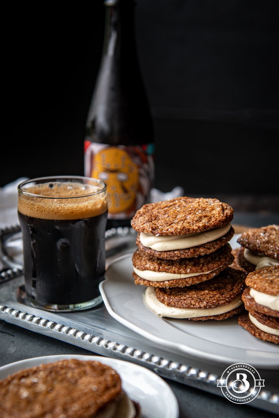 Chewy Gingerbread Cookies with Maple Stout Cream Cheese Filling
